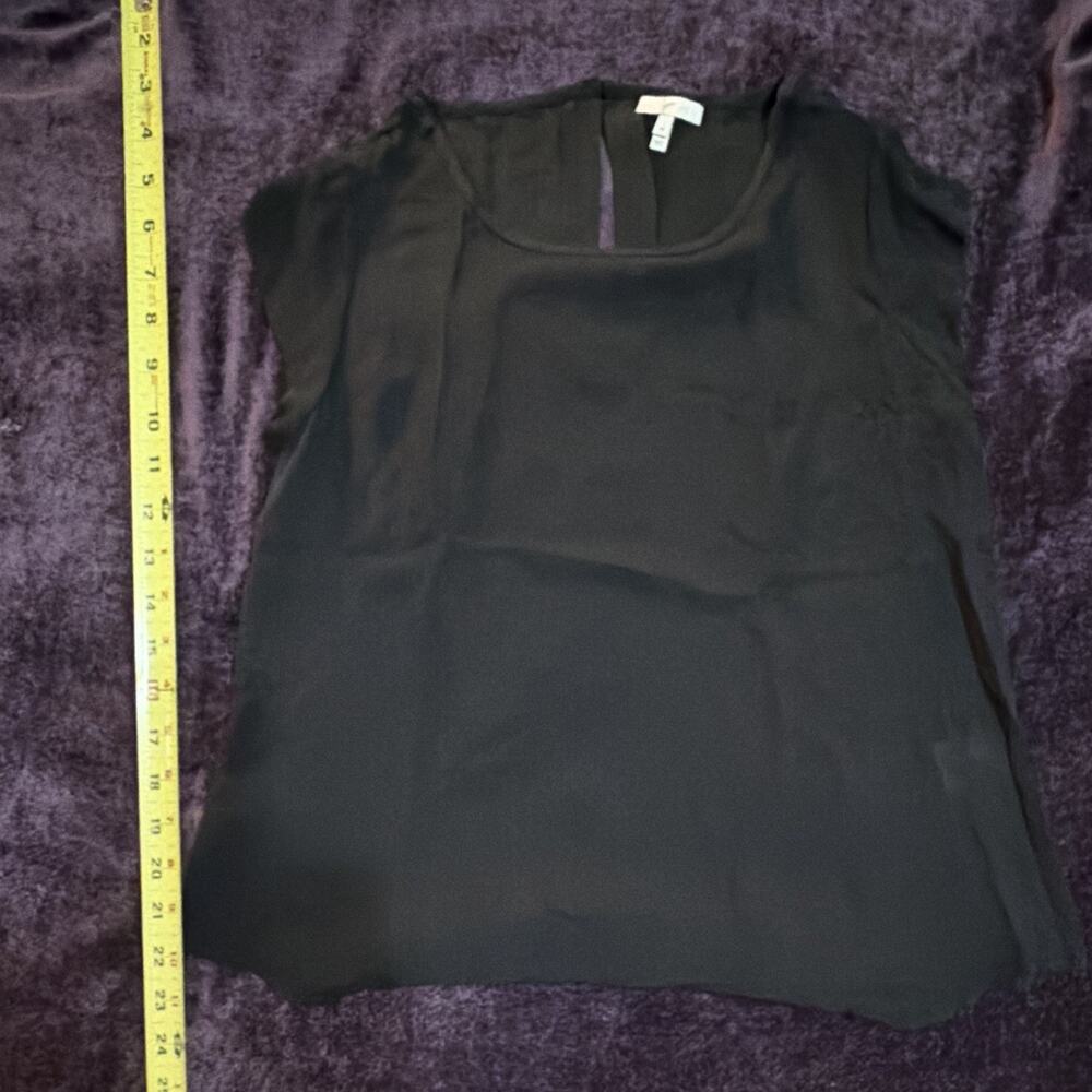 Joie Women’s Black Layered Sheer Cap Sleeve Blouse Top Size Medium M